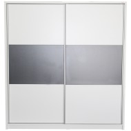 Dulap Milano cu usi culisante, 206 x 220 x 60 cm, Alb / Gri Dulap Milano cu usi culisante, 206 x 220 x 60 cm, Alb / Gri